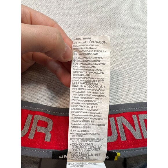 Under Armour Men's Slim Tapered Pants Flat Front Size 34x32 Gray Stretch Pockets - Picture 4 of 13